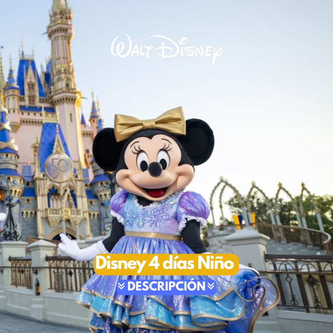 DISNEY 4 DIAS + REGALO (3-9 años) - LLAMAR PARA VERIFICAR COSTO Y DISPONIBILIDAD +1 407-557-8587 - (Precios más bajos que en el parque)