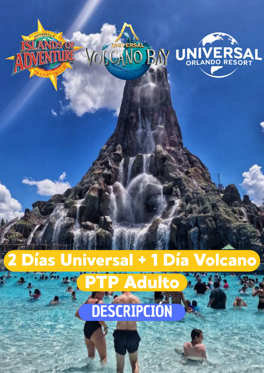 2 DIAS UNIVERSAL STUDIOS PTP + 1 DIA VOLCANO BAY ADULTO - CLIC EN EL BOTON DE WHATSAPP PARA MAS INFORMACION! TARIFAS DESDE...