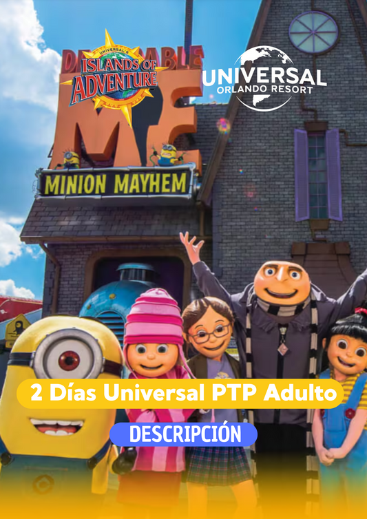 2 DIAS UNIVERSAL STUDIOS PTP ADULTO - CLIC EN EL BOTON DE WHATSAPP PARA MAS INFORMACION! TARIFAS DESDE...