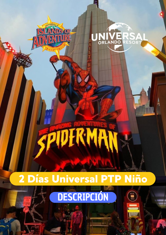 2 DIAS UNIVERSAL STUDIOS PTP NIÑOS (3-9 AÑOS) - CLIC EN EL BOTON DE WHATSAPP PARA MAS INFORMACION! TARIFAS DESDE...