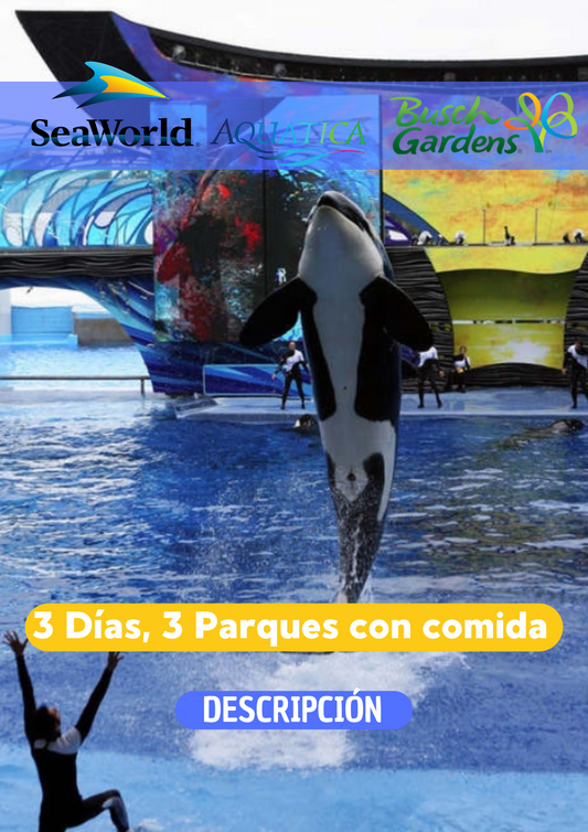 SEAWORLD 3 DIAS CON COMIDA - CLIC EN EL BOTON DE WHATSAPP PARA MAS INFORMACION! TARIFAS DESDE...