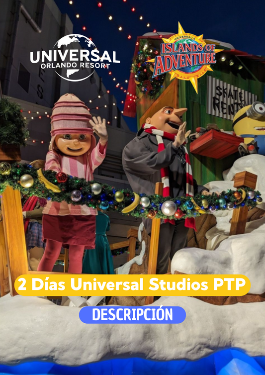 OFERTA EXCLUSIVA 2 DIAS UNIVERSAL STUDIOS PTP (ENTRE 20 DICIEMBRE - 3 ENERO) - CLIC EN EL BOTON DE WHATSAPP PARA MAS INFORMACION! TARIFAS DESDE...