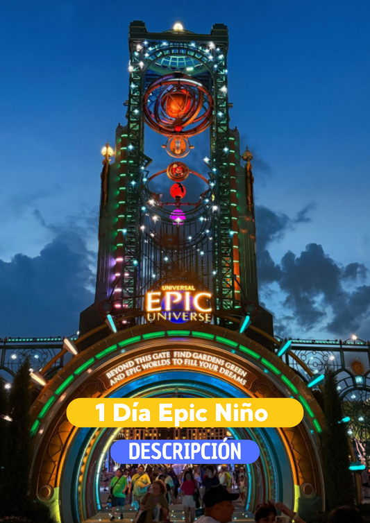 1 DIA EPIC NIÑO (3-9 AÑOS) - CLIC EN EL BOTON DE WHATSAPP PARA MAS INFORMACION! TARIFAS DESDE...