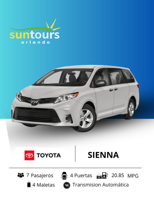 Minivan Toyota Sienna 7 Pasajeros - CLIC EN EL BOTON DE WHATSAPP PARA MAS INFORMACION! TARIFA POR DÍA DESDE...